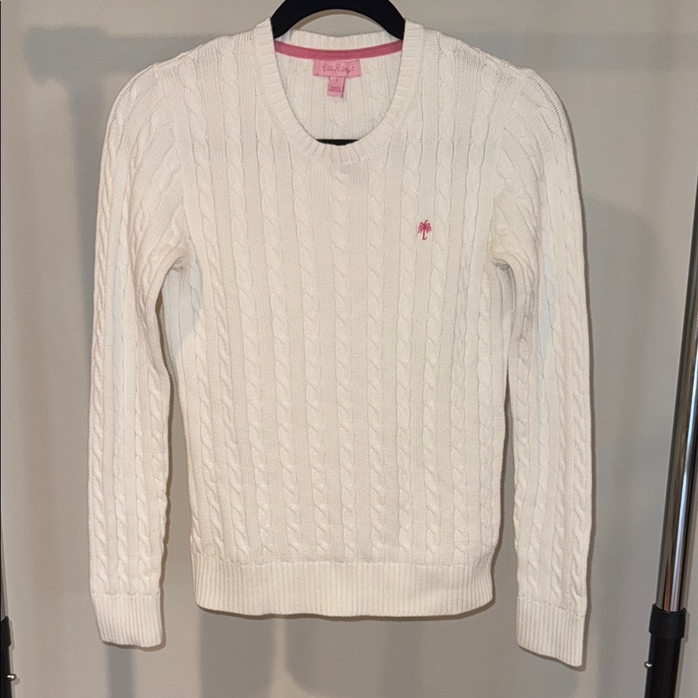 Lilly Pulitzer Women's White Cable Knit Sweater